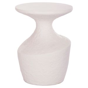 Side table Santorin Rebon Hm18156.02s fiber cement in white Color--φ27.5x50hcm
