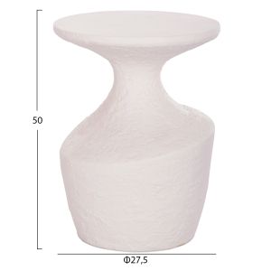 Side table Santorin Rebon Hm18156.02s fiber cement in white Color--φ27.5x50hcm