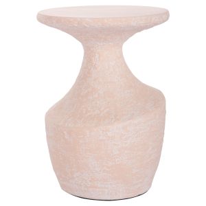 Side table Santorin Rebon Hm18156.04l fiber cement in peach color--φ40x56.5hcm