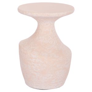 Side table Santorin Rebon Hm18156.04l fiber cement in peach color--φ40x56.5hcm