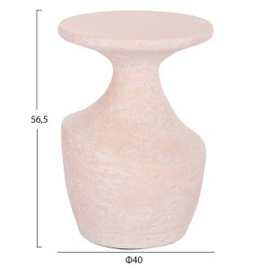 Side table Santorin Rebon Hm18156.04l fiber cement in peach color--φ40x56.5hcm