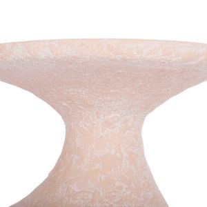 Side table Santorin Rebon Hm18156.04l fiber cement in peach color--φ40x56.5hcm