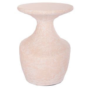 Side table Santorin Rebon Hm18156.04l fiber cement in peach color--φ40x56.5hcm