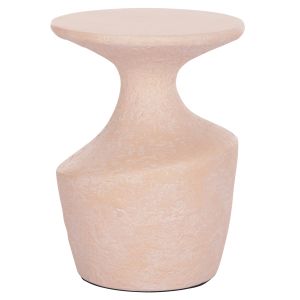 Side table Santorin Rebon Hm18156.04s fiber cement in peach color--φ27.5x50hcm