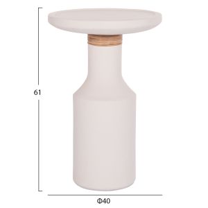 Side table Santorin Tred(t) Hm18169.02 fiber cement in white natural rattan -- Φ40x61in cm.