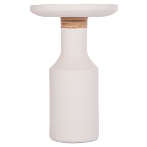 Side table Santorin Tred(t) Hm18169.02 fiber cement in white natural rattan -- Φ40x61in cm.
