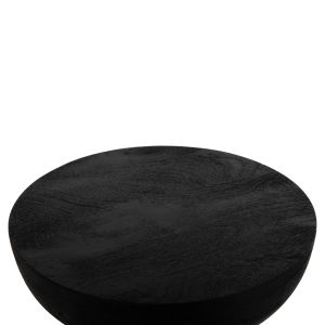 Помощна маса Scallop Hm9702 от масивно мангово дърво в черен цвят D35x45hcm