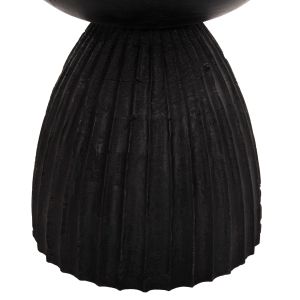 Помощна маса Scallop Hm9702 от масивно мангово дърво в черен цвят D35x45hcm