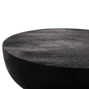 Помощна маса Scallop Hm9702 от масивно мангово дърво в черен цвят D35x45hcm