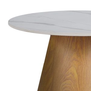 Side table Soleire white marble sintered stone D50x46cm