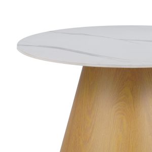 Side table Soleire white marble sintered stone D70x40cm
