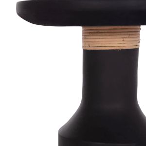 Side table Tred(t) Hm18169.01 fiber cement in black - natural rattan - Φ40x61hcm.