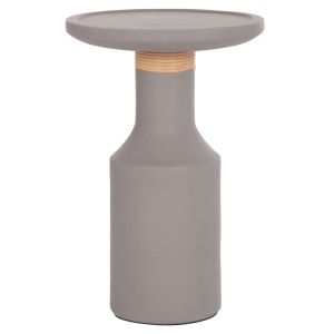 Side table Tred(t) Hm18169.03 fiber cement in gray natural rattan -- Φ40x61in cm.