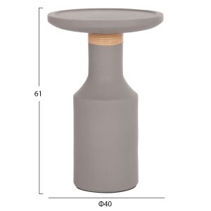 Side table Tred(t) Hm18169.03 fiber cement in gray natural rattan -- Φ40x61in cm.