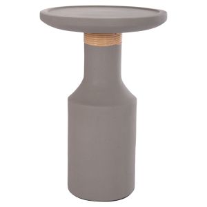 Side table Tred(t) Hm18169.03 fiber cement in gray natural rattan -- Φ40x61in cm.