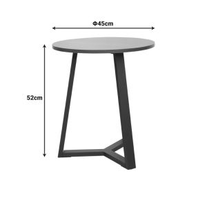Trepolo side table in walnut color and black metal D45x52cm