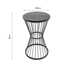 Side table Yava gray antique gold D35x58cm