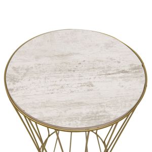Side table Yava gray antique gold D35x58cm