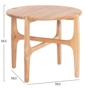 Round side table Katal Hm9932 Sungkai wood in natural color Φ59.5x50.5hcm.