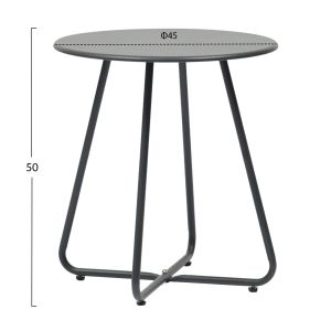 Round side table Sammon Hm6271.01 metal in gray color Φ45x50hcm.
