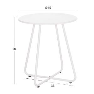 Round side table Sammon Hm6271.02 metal in white color Φ45x50hcm.
