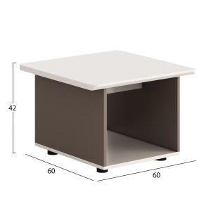 Side table Newline series Hm18286 melamine in creamy white-light brown 60x60x42cm.