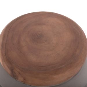 Side table Puffat Hm18172.03 fiber cement with gray teak top Φ45x46cm.