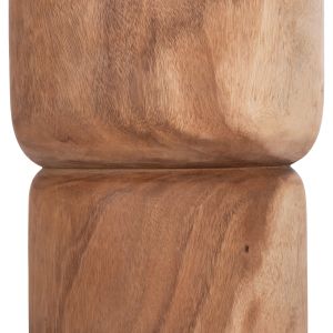 Febry Hm9908 cylindrical side table-stool, solid Suar wood in natural color, Φ39.5x45.5 cm.
