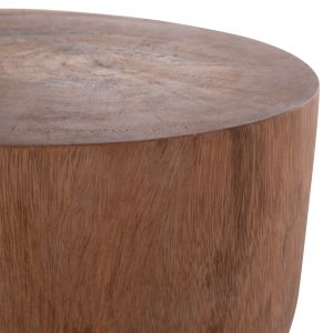 Febry Hm9908 cylindrical side table-stool, solid Suar wood in natural color, Φ39.5x45.5 cm.