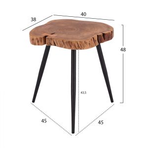 Side table Hm8202,11 with solid acacia top 38x40x48