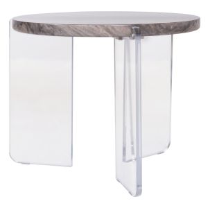 Side/coffee table Acrycon - Mdf top with water-repellent coating - acrylic legs (plexiglass) D64x51hcm Hm9780,01