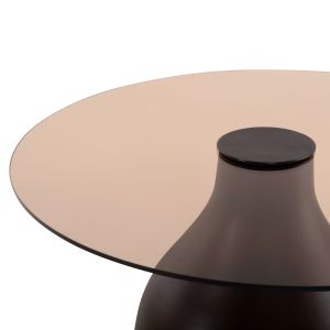 Side tables 2pcs Chang Hm9668 solid mango wood and glass top D55x49.5h / D40x36.5hcm