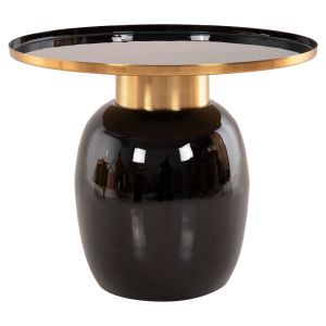 Side tables 2pcs Fryn Hm9662 metal enamel varnish in brown and gold D60 / D50.5cm