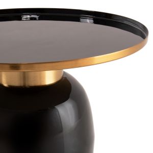 Side tables 2pcs Fryn Hm9662 metal enamel varnish in brown and gold D60 / D50.5cm