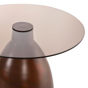 Side tables 2pcs Regen Hm9666 metal in copper color with glass top D44 / D40cm
