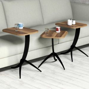Side tables 3pcs Hm9508.03 melamine and metal 35x45x60hcm