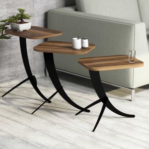 Side tables 3pcs Hm9508.03 melamine and metal 35x45x60hcm