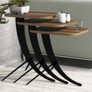 Side tables 3pcs Hm9508.03 melamine and metal 35x45x60hcm