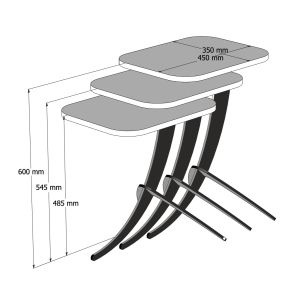 Side tables 3pcs Hm9508.03 melamine and metal 35x45x60hcm
