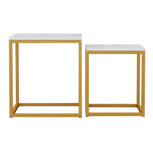 Cuby side tables set of 2 Mdf and metal in gray Hm8762,11