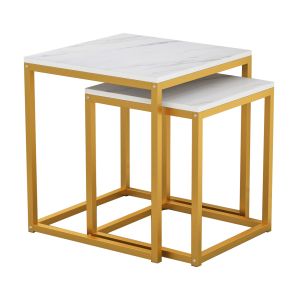 Cuby side tables set of 2 Mdf and metal in gray Hm8762,11