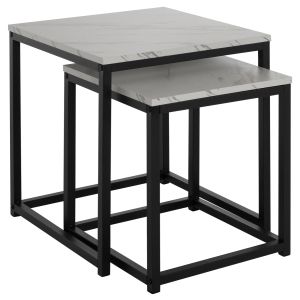Cuby side tables set of 2 Mdf and metal in gray Hm8762,12