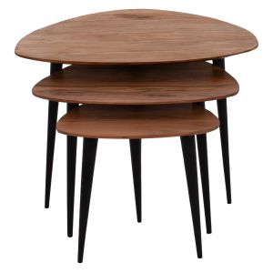 Side tables Emiliano Zigon Hm9256 acacia solid wood set of 3 pcs