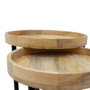 Kelly side tables with solid tropical acacia wood top