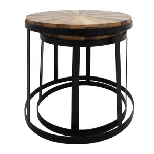 Kiere side tables with solid tropical acacia wood top