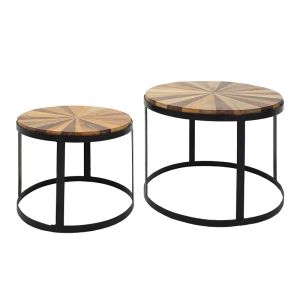 Kiere side tables with solid tropical acacia wood top