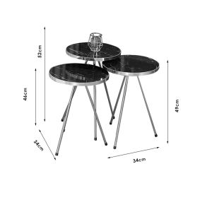 Weber side tables set of 3 with marble effect
