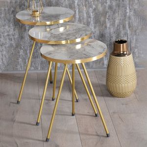 Weber side tables set of 3 with marble effect