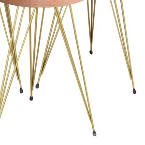 Wakmi side tables set of 3 with metal legs in natural gold