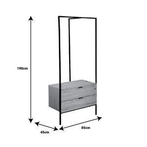 Keila portmanteau made of melamine and metal frame 85x45x190cm